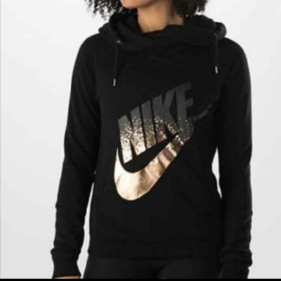 Nike Tops - Nike Black & Rose Gold Hoodie